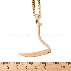 201 Stainless Steel Grim Reape Scythe Pendant Necklaces&nbsp;NJEW-H065-22G