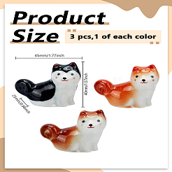 3Pcs 3 Colors Ceramics Chopsticks Rest&nbsp;DJEW-LP0001-13
