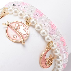 3Pcs 3 Style Shell Pearl & Glass Seed Beaded Stretch Bracelets Set&nbsp;BJEW-JB08705-02