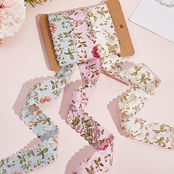 1 Set Polyester Flower Printed Ribbon&nbsp;OCOR-CY0002-38B