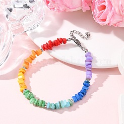 Nuggets Dyed Natural Freshwater Shell Beaded Bracelets & Necklaces Sets&nbsp;SJEW-JS01360
