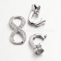 Infinity Brass Micro Pave Cubic Zirconia Fold Over Clasps&nbsp;ZIRC-L036-02P-FF