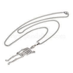 201 Stainless Steel Skeleton Pendant Necklaces&nbsp;LS-NJEW-K283-08P