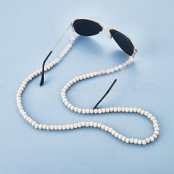 Natural Rose Quartz & Wood Beaded Name Card Holder&nbsp;HJEW-SW00016-02