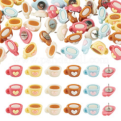 50Pcs 5 Styles Opaque Resin with Iron Push Pins Set&nbsp;AJEW-TAC00061