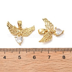 Brass Micro Pave Cubic Zirconia Pendants&nbsp;KK-G533-25G-01
