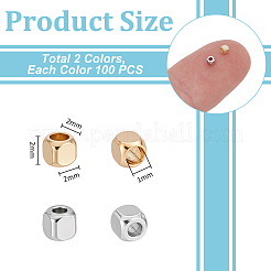 200Pcs 2 Colors 201 Stainless Steel Beads&nbsp;STAS-UN0064-37