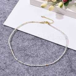 Rondelle Natural Morganite Beaded Necklaces&nbsp;NJEW-JN03404-01