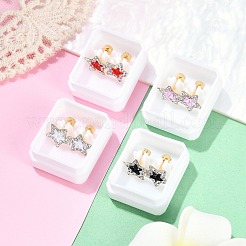 Star Glass & Polymer Clay Rhinestone Ear Fake Plugs&nbsp;EJEW-H105-29G