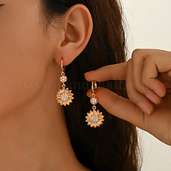 Brass Micro Pave Cubic Zirconia Hoop Earring&nbsp;CI2086-3