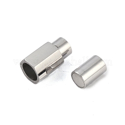 Tarnish Resistant 304 Stainless Steel Magnetic Clasps with Glue-in Ends&nbsp;STAS-K282-01B-P