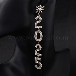Brass Rhinestone Stud Earrings&nbsp;LS-EJEW-Q012-02G
