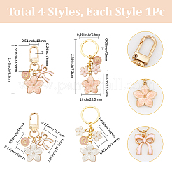 4Pcs Alloy Enamel Keychains&nbsp;KEYC-SC00011