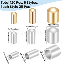 120Pcs 6 Styles Brass Cord Ends&nbsp;KK-CN0003-45