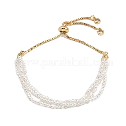 Brass Box Chain Slider Bracelets&nbsp;BJEW-D366-01G
