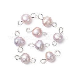 16Pcs 2 Colors Natural Cultured Freshwater Pearl Potato Connector Charms&nbsp;PALLOY-JF04663