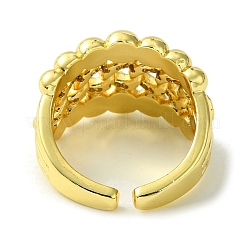 Brass Micro Pave Cubic Zirconia Open Cuff Rings&nbsp;RJEW-K256-30G