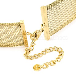 304 Stainless Steel Mesh Chain Choker Necklaces for Women&nbsp;NJEW-U012-03G-03