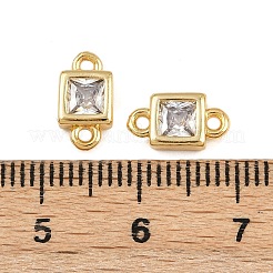 Brass Pave Clear Cubic Zirconia Connector Charms&nbsp;KK-A269-25G