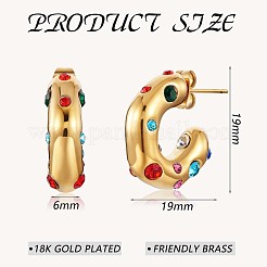 Cubic Zirconia C-shape Stud Earrings&nbsp;JE944B