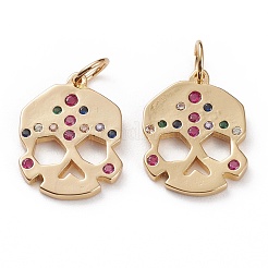 Brass Micro Pave Colorful Cubic Zirconia Pendants&nbsp;KK-C100-12G