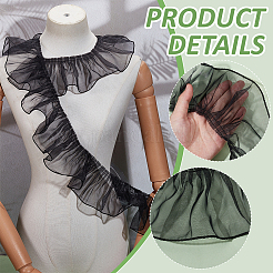 Organza Pleated Lace Ribbon&nbsp;OCOR-WH0097-42A