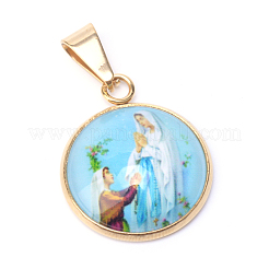 Virgin Mary Theme Glass Pendants&nbsp;X-GLAA-R186-G