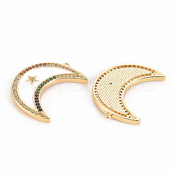 Brass Micro Pave Colorful Cubic Zirconia Pendants&nbsp;KK-S356-298A-NF