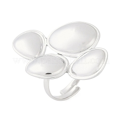 Anti-Tarnish 304 Stainless Steel Teardrop Open Cuff Rings&nbsp;RJEW-M047-05P