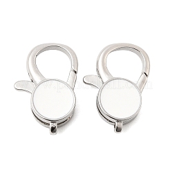 Flat Round Brass Enamel Lobster Claw Clasps&nbsp;KK-Z147-02P-B