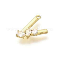 Brass Micro Pave Cubic Zirconia Pendants&nbsp;KK-M310-01G-22