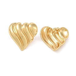 Texture Heart 304 Stainless Steel Stud Earrings for Women&nbsp;EJEW-K278-31G