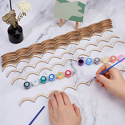 Wood Scalloped Edge Decorative Pieces&nbsp;AJEW-WH0886-15