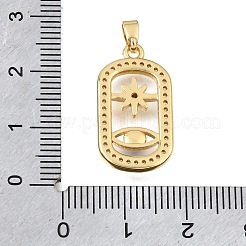 Brass Micro Pave Clear Cubic Zirconia Pendants&nbsp;KK-C263-22G-G