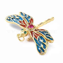 Rack Plating Brass Micro Pave Cubic Zirconia Pendants&nbsp;KK-E281-05G-01