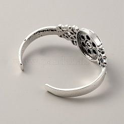 Alloy Interchangeable Snap Open Cuff Bangle Settings&nbsp;BJEW-WH0014-010