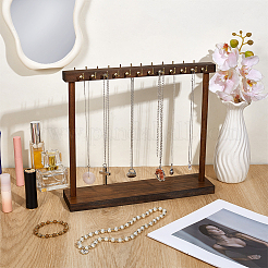 2Pcs Wood Necklace Organizer Display Stands&nbsp;NDIS-WH0016-15A-01