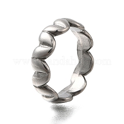 Heart 304 Stainless Steel Finger Ring&nbsp;RJEW-C125-01P