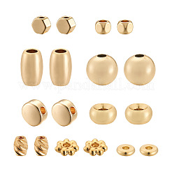 90Pcs 9 Style Brass Spacer Beads&nbsp;KK-CD0001-16G