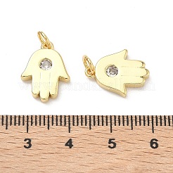 Brass Micro Pave Cubic Zirconia Pendants&nbsp;KK-P345-66G