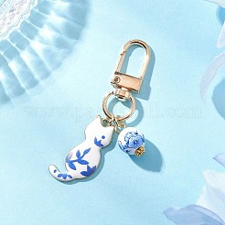 Cat Alloy Enamel Pendant Decoration&nbsp;HJEW-JM04431