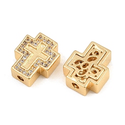 Brass Micro Pave Clear Cubic Zirconia Beads&nbsp;CU-CBA1F4D-01G