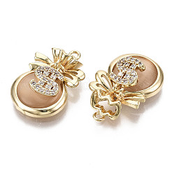 Brass Micro Cubic Zirconia Pendants&nbsp;X-KK-N231-145-NF