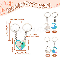 304 Stainless Steel Cat Split Keychains&nbsp;KEYC-TAC00009