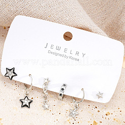 6 Pcs Zinc Alloy & Rhinestone & Enamel Hoop Sets&nbsp;FS-WG08229-01
