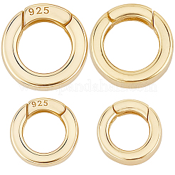 2Pcs 2 Styles 925 Sterling Silver Spring Gate Rings&nbsp;STER-SC0001-66B