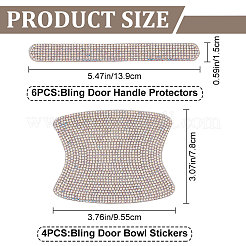 10Pcs 2 Style Car Door Handle Bling Rhinestones Stickers&nbsp;AJEW-GF0007-36