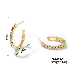 Brass C-Shaped Stud Earrings&nbsp;TQ7593-2
