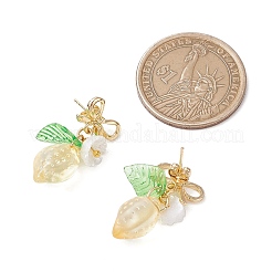 Alloy & Transparent Glass & Lampwork Stud Earrings&nbsp;EJEW-JE06322-01