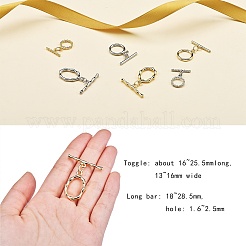 6 Set 3 Style 304 Stainless Steel Toggle Clasps Set&nbsp;STAS-SZ0001-96